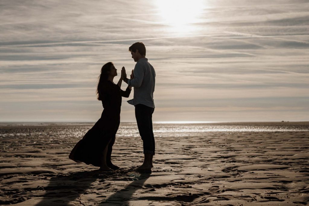 séance engagement session plage